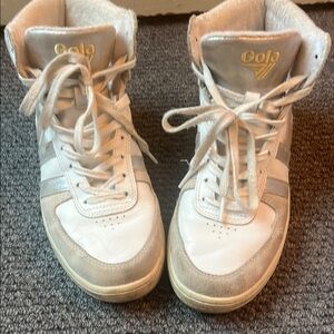 Gola White and Gray High-Top Sneakers
